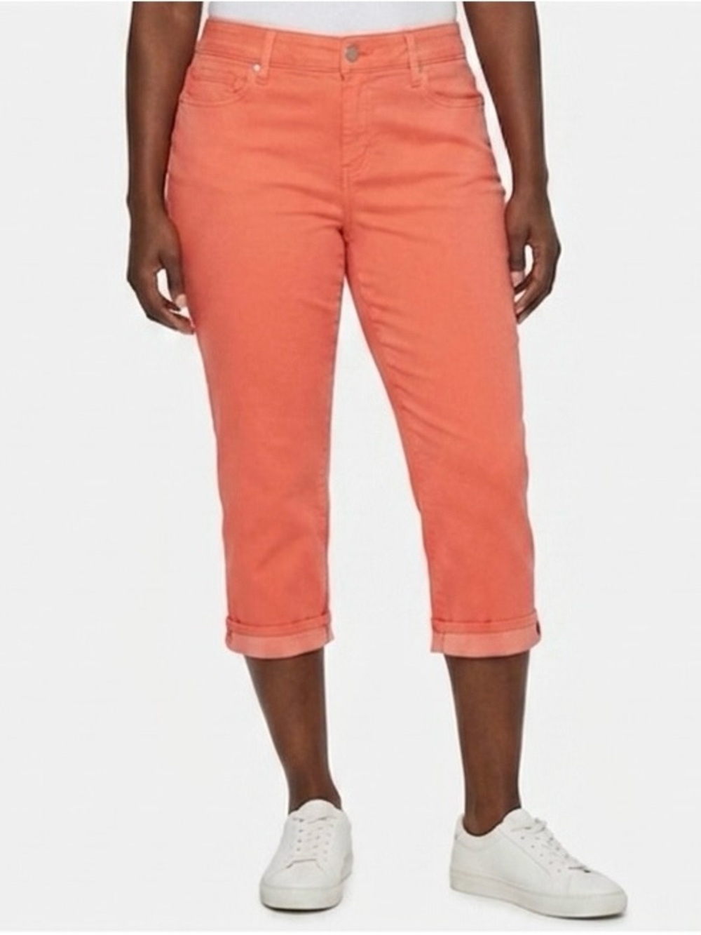 NYDJ Vibrant Cropped Jeans Orange Capris Size 12P
